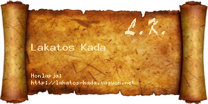 Lakatos Kada névjegykártya